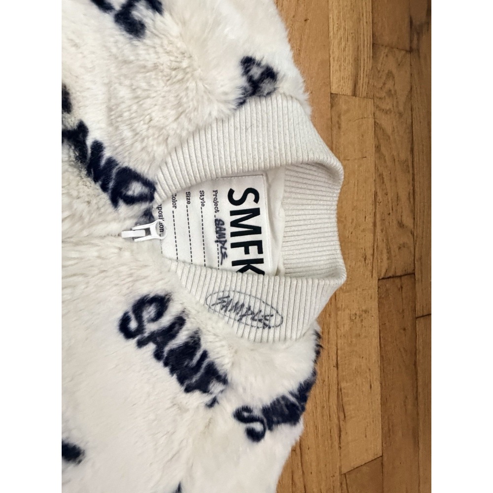 RARE Prototype SMFK Sample Fur Jacket All Over Print Zip Streetwear Collectable - Picture 3 of 16